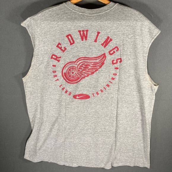 Vintage Nike NHL Detroit Red Wings Training Sleeveless T Shirt Mens XL - Picture 1 of 12
